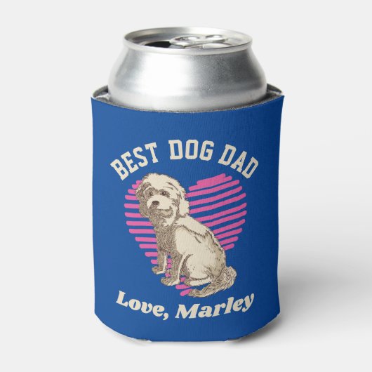 Gepersonaliseerde Cockapoo Best Dog Dad Custom Nam Blikjeskoeler (Blikje Voorkant)