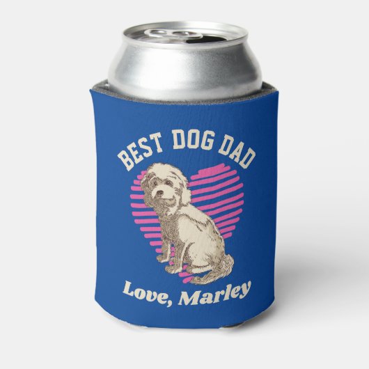 Gepersonaliseerde Cockapoo Best Dog Dad Custom Nam Blikjeskoeler (Blikje Achterkant)