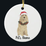 Gepersonaliseerde Cocker Spaniel (Blonde Tan Golde Keramisch Ornament<br><div class="desc">Maak de mooie lijst dit jaar met een versiering van je favoriete kleine elf!</div>