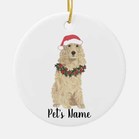 Gepersonaliseerde Cocker Spaniel (Blonde Tan Golde Keramisch Ornament (Voorkant)