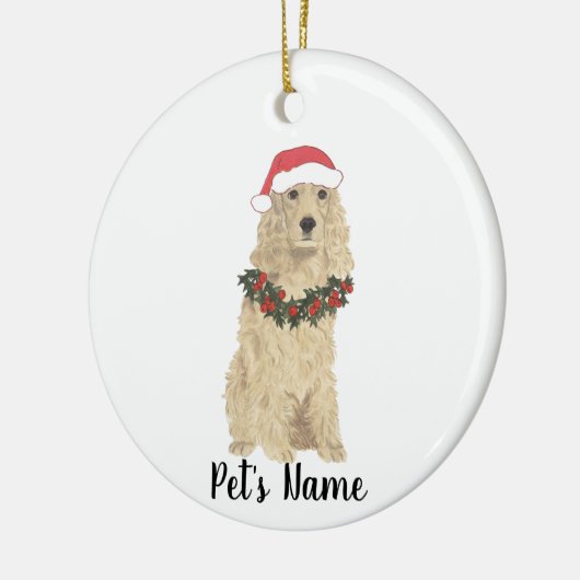 Gepersonaliseerde Cocker Spaniel (Blonde Tan Golde Keramisch Ornament (Links)