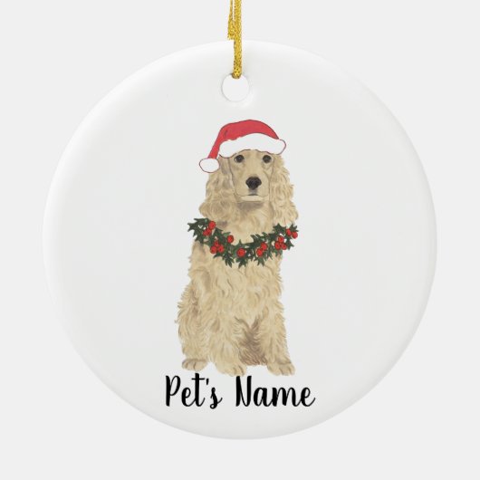 Gepersonaliseerde Cocker Spaniel (Blonde Tan Golde Keramisch Ornament (Achterkant)