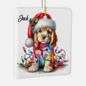 Gepersonaliseerde Cocker Spaniel Kerstman Keramisch Ornament (Rechts)