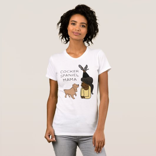 Gepersonaliseerde Cocker Spaniel Mama T-Shirt (Voorkant volledig)