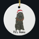 Gepersonaliseerde Cocker Spaniel (zwart) Keramisch Ornament<br><div class="desc">Maak de mooie lijst dit jaar met een versiering van je favoriete kleine elf!</div>