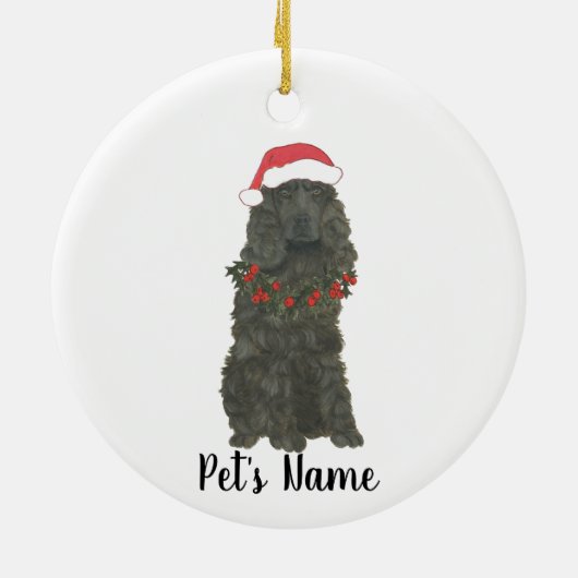 Gepersonaliseerde Cocker Spaniel (zwart) Keramisch Ornament (Achterkant)