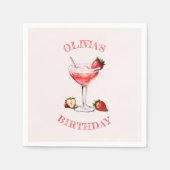 Gepersonaliseerde Cocktail Verjaardagsfeestje Papi Servet (Voorkant)