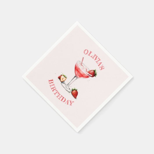 Gepersonaliseerde Cocktail Verjaardagsfeestje Papi Servet (Hoek)