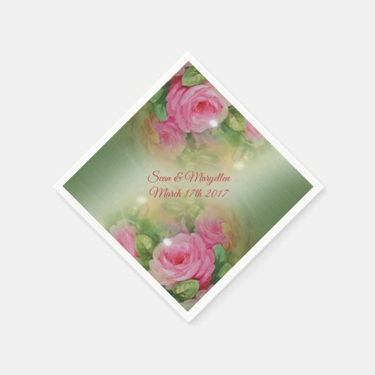 Gepersonaliseerde cocktailluiers  rozen servetten (Hoek)