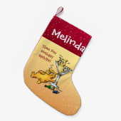 Gepersonaliseerde cocktails en kittens Holiday Spi Kleine Kerstsok (Voorkant (Hangend))