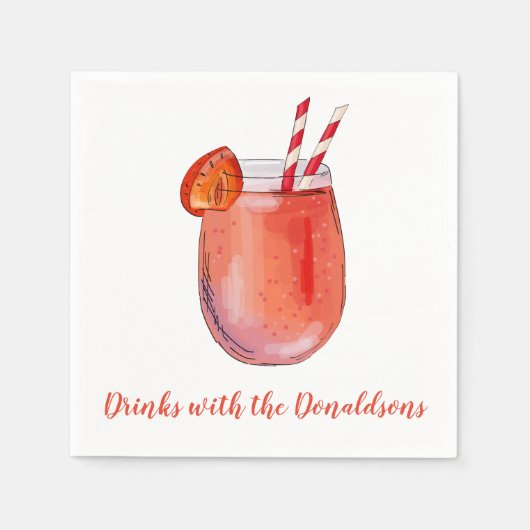 Gepersonaliseerde cocktailservetten servet (Voorkant)