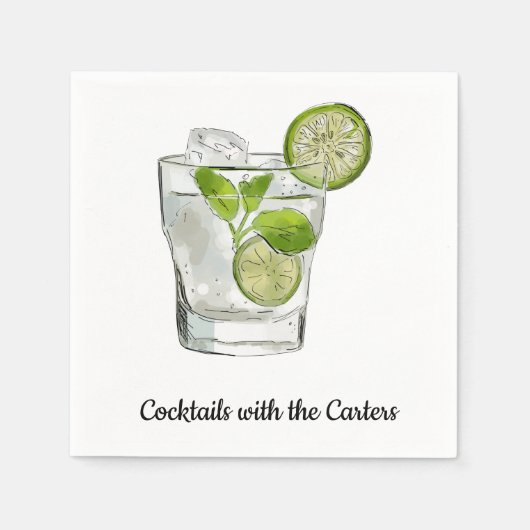 Gepersonaliseerde cocktailservetten servet (Voorkant)