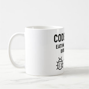 Gepersonaliseerde Coder Coffee Mok – Eten Bugs voo