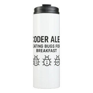 Gepersonaliseerde Coder Thermische Tumbler – Eten Thermosbeker