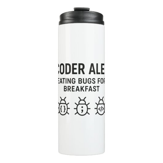 Gepersonaliseerde Coder Thermische Tumbler – Eten  Thermosbeker (Voorkant)