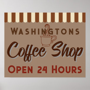 Gepersonaliseerde  Coffee Shop Sign Poster