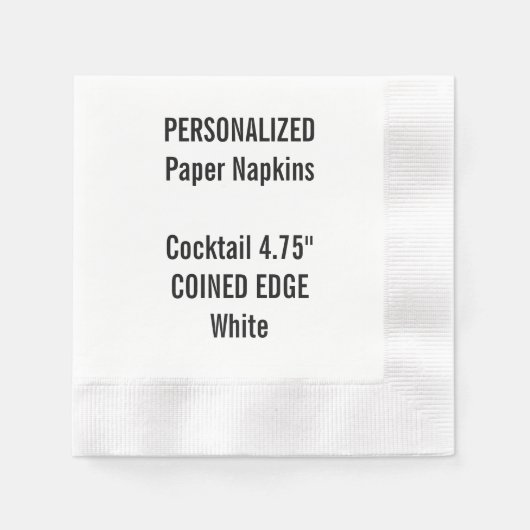 Gepersonaliseerde Coined Edge Cocktail Papieren se Servetten (Voorkant)