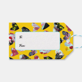 Gepersonaliseerde collage harten cadeaulabel