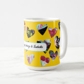 Gepersonaliseerde collage harten koffiemok (Voorkant rechts)