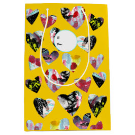 Gepersonaliseerde collage harten medium cadeauzakje