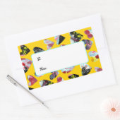 Gepersonaliseerde collage harten rechthoekige sticker (Envelop)