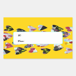Gepersonaliseerde collage harten rechthoekige sticker