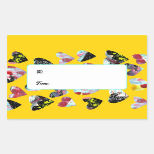 Gepersonaliseerde collage harten rechthoekige sticker