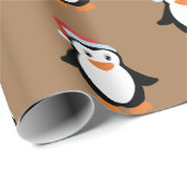 Gepersonaliseerde Collage Pinguïn – Grappige Kerst Cadeaupapier (Rol Hoek)