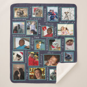 Gepersonaliseerde Collage van 20 Foto van het Sherpa Deken