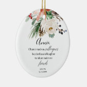 Gepersonaliseerde collega's Kerstmis Floral Orname Keramisch Ornament (Rechts)