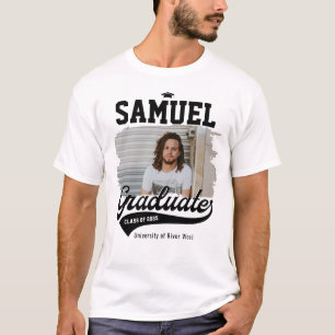 Gepersonaliseerde College Afstuderen Foto Afstuder T-shirt