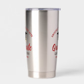 Gepersonaliseerde College Afstuderen Rood Afstuder Geïsoleerde Drinkbeker (Links)