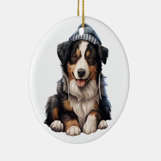 Gepersonaliseerde Collie Dog Keramisch Ornament (Rechts)
