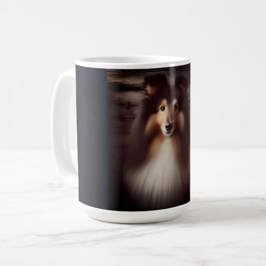 Gepersonaliseerde collie koffiemok (Voorkant links)
