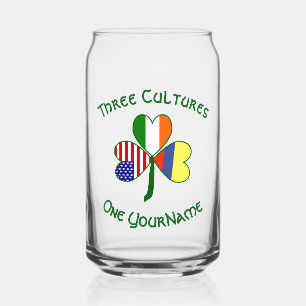 Gepersonaliseerde Colombia Ierland VS Shamrock Blikvorm Glas