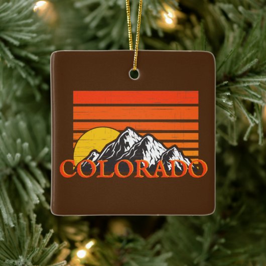 Gepersonaliseerde Colorado Mountain Sunset Kerstmi Keramisch Ornament (Boom)