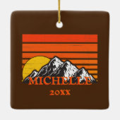 Gepersonaliseerde Colorado Mountain Sunset Kerstmi Keramisch Ornament (Achterkant)