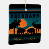 Gepersonaliseerde Colorado Mountain Sunset Kerstmi Keramisch Ornament (Rechts)