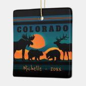 Gepersonaliseerde Colorado Mountain Sunset Kerstmi Keramisch Ornament (Links)