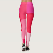 Gepersonaliseerde ColorBlock Roze en Rode Custom M Leggings (Achterkant)