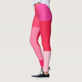 Gepersonaliseerde ColorBlock Roze en Rode Custom M Leggings (Links)