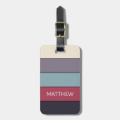 Gepersonaliseerde ColorBlock Stripes Lines Art Pat Bagagelabel (Voorkant verticaal)