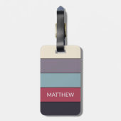 Gepersonaliseerde ColorBlock Stripes Lines Art Pat Bagagelabel (Achterkant verticaal)