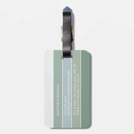 Gepersonaliseerde ColorBlock Stripes Lines Art Pat Bagagelabel (Achterkant verticaal)