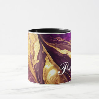 Gepersonaliseerde Combo-Mok: Paarse, & Gouden Acce Mok