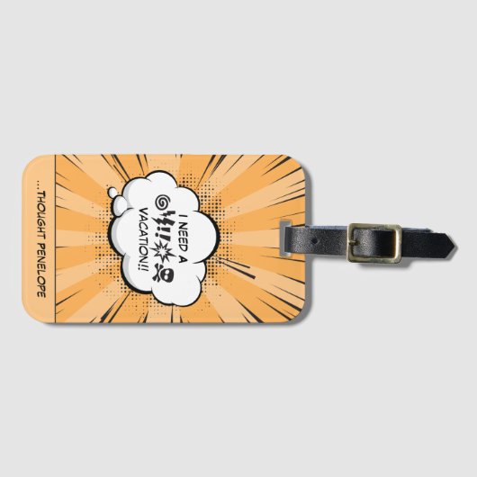 Gepersonaliseerde Comic Book Art Bagagelabel (Voorkant (horizontaal))