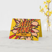 Gepersonaliseerde Comic Book Pop Art GOED GEDAAN Kaart (Gele Bloem)