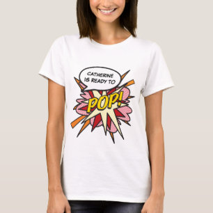 Gepersonaliseerde Comic Book Pop Art Klaar om te P T-shirt