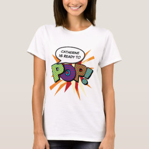 Gepersonaliseerde Comic Book Pop Art Klaar om te P T-shirt