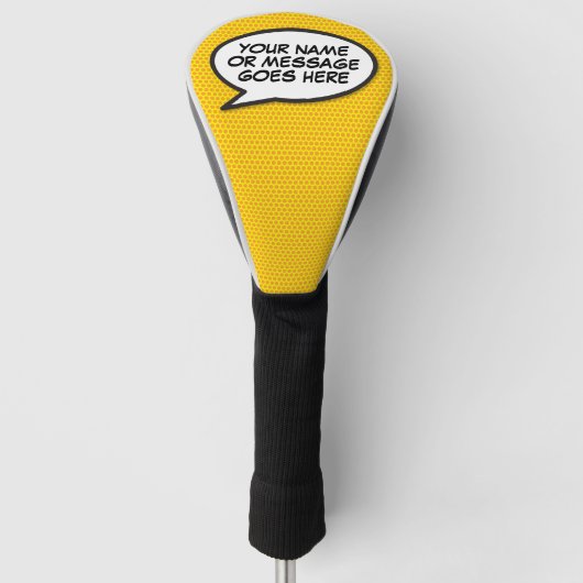 Gepersonaliseerde Comic Book Speech Bubble Golfheadcover (Voorkant)